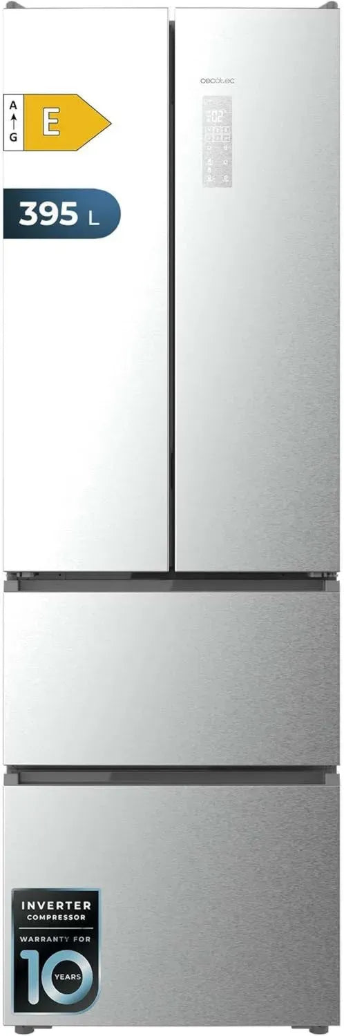 Frigorifero Americano Cecotec Bolero 395L No Frost, Design Francese, Inox, Altezza 201cm