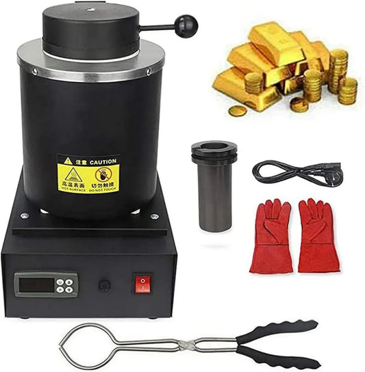 Forno di Fusione Elettrico 3 kg con Crogiolo in Grafite per Metalli Preziosi