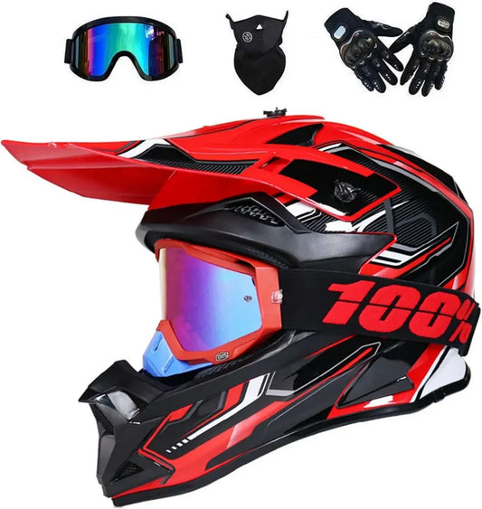 Casco Integrale Moto con Accessori per Adulti Unisex
