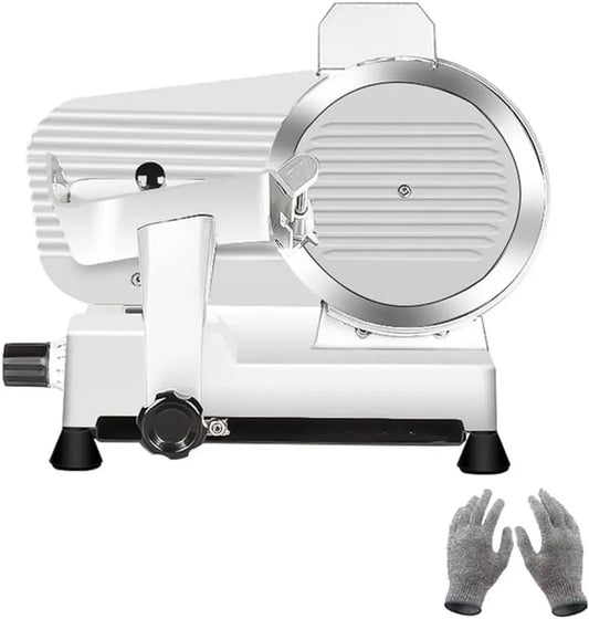 Affettatrice semi-automatica in acciaio inox per carne, pane e formaggi, lama 25,4 cm