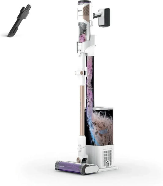 Aspirapolvere Senza Filo Shark Detect, Potente con Base 2L Automatica, 60 Minuti di Autonomia, Anti Hair Wrap, Accessori Inclusi, Bianco