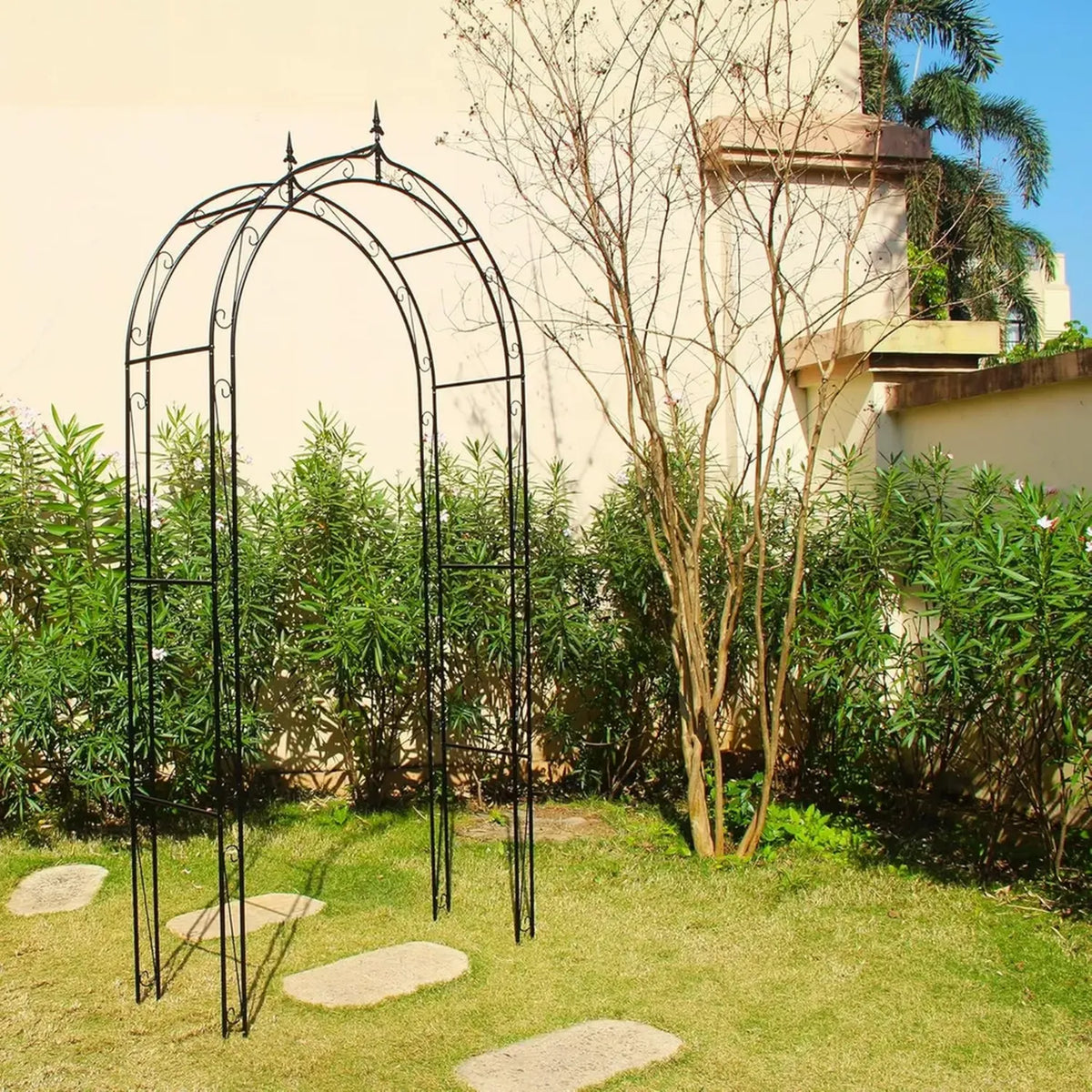Arco da Giardino in Ferro per Rose e Piante Rampicanti, 250x118 cm, Ideale per Cerimonie e Feste