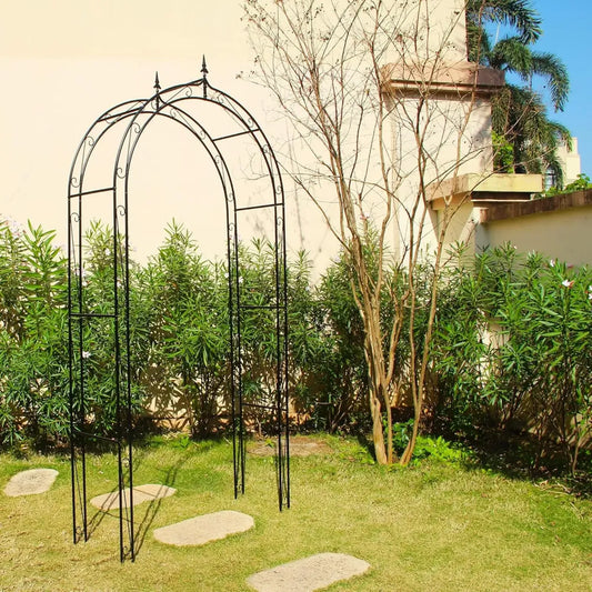 Arco da Giardino in Ferro per Rose e Piante Rampicanti, 250x118 cm, Ideale per Cerimonie e Feste