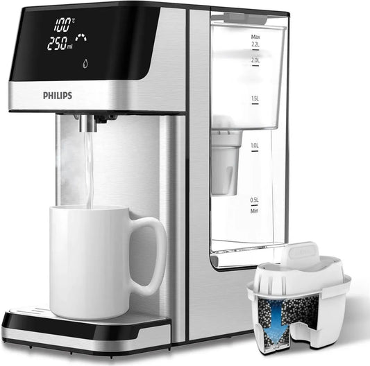 Dispenser Acqua Calda e Temperatura Ambiente Philips, 2,2L, 6 Impostazioni di Temperatura, Schermo Touch