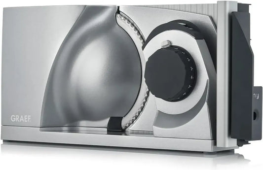 Affettatrice Compatta GRAEF MYtiny MT1000, Lama 170mm, Taglio Regolabile 0-15mm, 170W, Argento