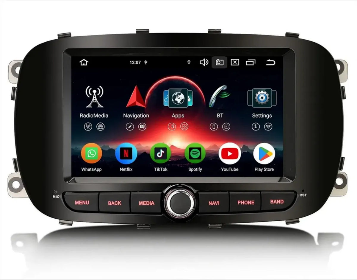 Autoradio 7'' Android 14 per Fiat 500X con CarPlay e Bluetooth