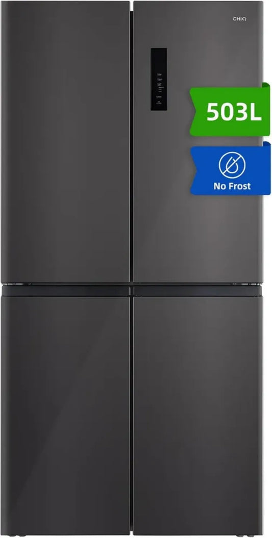 Frigorifero americano CHiQ 503L con Inverter e No Frost, Multi-Aria, Congelamento Rapido, Display LED Touch, Colore Scuro