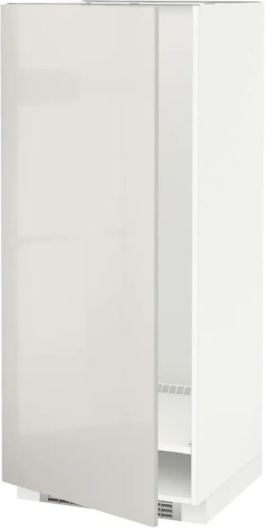 Armadio alto per frigo/congelatore METOD, 60x60x140 cm, bianco con ante grigio chiaro Ringhult