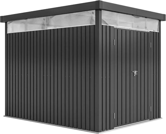 Casetta da Giardino Outsunny 4.9m² in Acciaio con Finestre in Acrilico e Porta Sicura