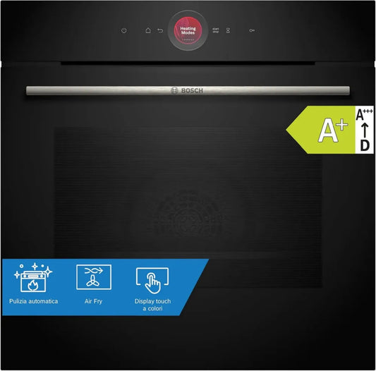Forno Incasso Bosch Serie 8, Pirolitico, Controllo Remoto Home Connect, Assistente Cottura, Display Touch, 60x60 cm, Nero